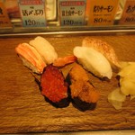 Chiyoda Sushi - 右上が追加：タコ、炙りサーモン