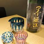 御料理 うえの - ・墨廼江（宮城県石巻市）と円やかなデザインの天満切子。