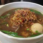 味世 - 台湾ラーメンアメリカン&煮卵　スープのうまさを存分に感じられる一杯