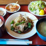 あかい花 - ポーク焼肉定食