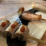 Yakiuo Dokoro Yoiyoi - 太刀魚のしそ巻き、はまちのおろしポン酢、じゃこ天焼き