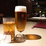 洋食 つばき - 生ビールと桂花烏龍茶H