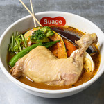 北海道スープカレー Suage - 料理写真:チキンレッグと野菜カレー(煮込み)
