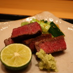 おたぎ - 京都亀岡牛炭火焼きアップ