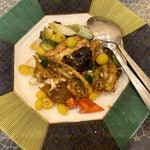 蘭華 - 秋刀魚と銀杏薬味辛子炒め