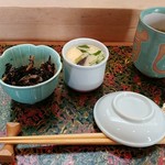 すし銀 - ランチの小鉢＆茶碗蒸し