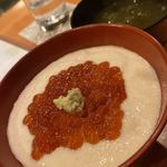 日本料理 たかむら - 山の芋といくら醤油漬けの御飯 とろろ昆布の吸い物 香の物