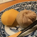 日本料理 たかむら - 特製モンブランと柿