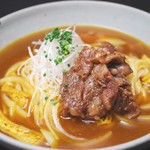 world's first? Yakiniku (Grilled meat) de Inaniwa Kare ~ Udon
