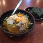 紅梅園 - R.1.8.3.昼 カルビクッパ(小) 650円税別・韓国のり 200円税別