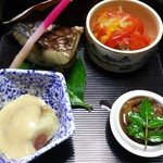 日本料理 青芳 - 焼魚  南蛮漬け  赤貝の煮物  イチジクの胡麻ソース