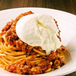 The whole thing! burrata cheese bolognese