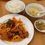 Toukyou Gyouzaken - スブタ定食餃子3個付き890円+税