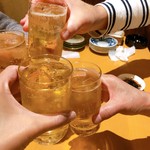 肴や - 乾杯〜( *˘ ³˘)♡♡♡