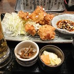 産直仕入れの北海道定食屋 北海堂 - 釧路名物ザンギ定食  790円    ごはんをビールに100円