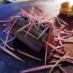 ラ・ソラシド フードリレーションレストラン - ◇「酢締めにした"もってのほか"を巻いた"秋刀魚"のインボルティーニ」