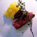 ラ・ソラシド フードリレーションレストラン - ◇「庄内 羽黒"丸山さんの羊"のローストと酸っぱくした錦糸かぼちゃ」