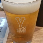 極 - お酒①生ビール・ワイマーケットブリューイング(愛知)700円
      ちょっと味わいが個性的で濃いので、鮨には強すぎるかも。