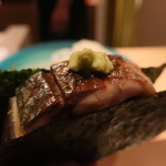 たかおか - 鯖の炙り寿司の磯辺巻き
