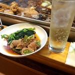 博多のおでん - ハイボール&アスパラ豚&春菊