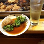 博多のおでん - ハイボール&ばくだん&ブロッコリー
      この日もうずらの卵が入ってなかった(涙)