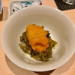 鮨 はしもと - 2019.10.  鮑ご飯 馬糞海胆乗せ