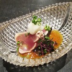 おおたに - 造り：戻り鰹のたたき とろみポン酢。　　　　　2019.10.29