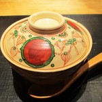 おおたに - 煮物：車海老の飛竜頭とかますのあられ揚げ。　　　　　2019.10.29