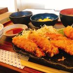 ニュースカフェ - ササミチーズカツと梅じそフライ(小鉢は高野豆腐とポテサラ)