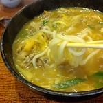 手打ちうどん水泉 - ●ｵﾆｷﾞﾘ定食600[蕎麦選択+50、お揚げ選択])＋単品 ｶﾚｰｳﾄﾞﾝ750=1,400円 2019年11月