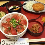 いち川 - 丼膳　マグロ丼&男爵コロッケ　800円　追加の月見とろろ300円