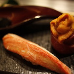 焼肉 強小亭 - 雲丹寿司　カニ寿司