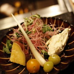 焼肉 強小亭 - 季節の生野菜　数の子燻製ムース