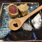 天婦羅 みやしろ - シャートーブリアンをつぶ胡椒と岩塩で