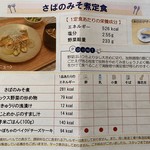 タニタ食堂 - 検診終了時に渡された本日のメニューチラシ。