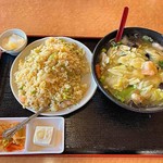 福満苑 - 2019お得ラーメンセット ★海鮮湯麺と海老レタスチャーハン