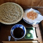 石碾蕎麦　おもだか - 桜えびのかき揚げそば（微粉、もり）
