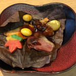 鮨・海鮮料理 波奈 - 鴨肉とお魚の味噌田楽