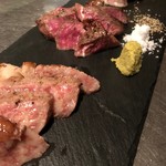 GRILL&BAR GARDEN - ステーキ三種盛り