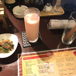 ごはんBarひいろ - 小松菜の煮浸し・パスタのカリカリ