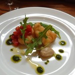 Cucina Italiana e Gastronomia CICCIO - カワハギのフリット、肝マヨネーズとナスのピュレ