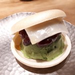 炭火割烹 白坂 - 抹茶アイス　白玉　小豆最中
