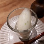 炭火割烹 白坂 - ライムシャーベット　日本酒