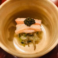 祇園迦陵 - 蕪みぞれ和え　舞茸　蟹身　三つ葉