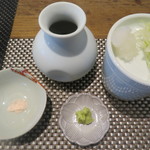 Edo Soba Hiranoya - 蕎麦汁と薬味