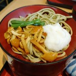藤駒本店 - ナメコとトロロ、山菜を