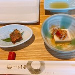 鮎の庄 - 小鉢二品
      鮎の土佐煮&鮎うるか豆腐