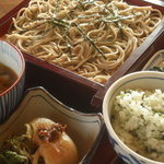 Suwariya - もち豚せいろセット　お蕎麦に小鉢・ご飯・お漬物付き