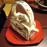 美山荘 - 夕食（摘草料理）：一献（お酒）