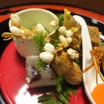 美山荘 - 夕食（摘草料理）：八寸